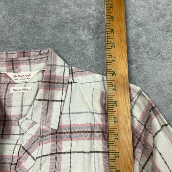 Womens Plaid Button-Up Shirt Weatherproof Vintage S Cotton Blend d0488 - Picture 5 of 9